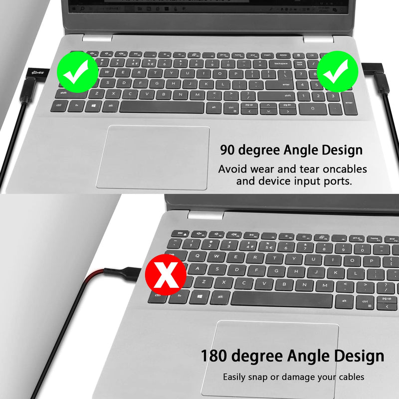 [Australia - AusPower] - QIANRENON 90° Angle USB3.1 Male to USB C Male Charging Adapter 10Gbps USB3.1 Plug to USB C Plug L Angle Data Connector QC60W/PD15W (only A to C), for Wall Charger PC Laptop,4Pcs (2 Left+2 Right) 2 Left+2 Right 
