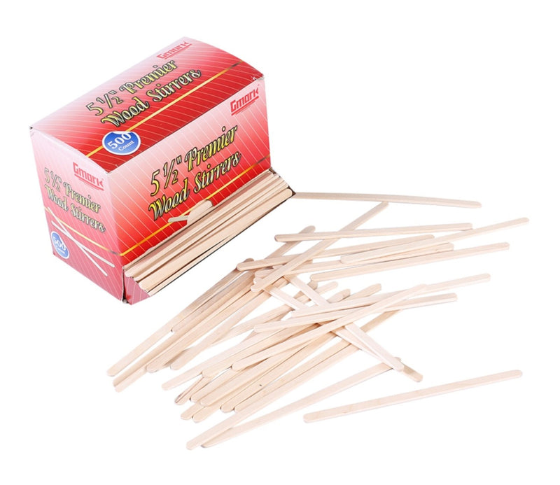 [Australia - AusPower] - Gmark Disposable Wooden Stirrer, Wood Coffee Stir Sticks 5.5 Inch for Tea Beverage, Corn Dog Stick Craft Stick, 500 Pcs/Box GM1010 (500) 