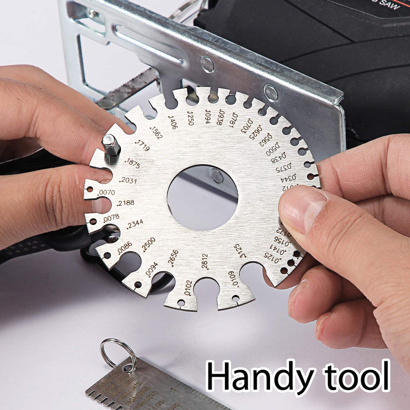 [Australia - AusPower] - ZeeDix 2 Pcs Stainless Steel Metal Sheets Welding Thickness Gauge- Wire Gauge Measurement Tool, Standard Dual-Sided Round Wire Cable Sheet Gage and Wire Welding Material Thickness Gauge 1 