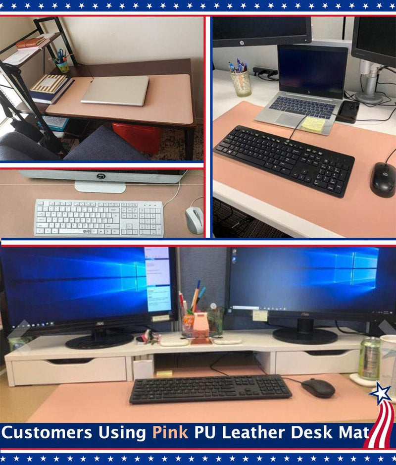 [Australia - AusPower] - 16 X 32 Inch Office Desk Pad Protector Waterproof PU Leather Desk Mat Blotters on Top of Desks Laptop Computer Gaming Keyboard Mouse Pad for Women Men Kids Girls Non-Slip Desk Writing Mat Cover Brown 16'' x 32'' inch Coffee Brown 