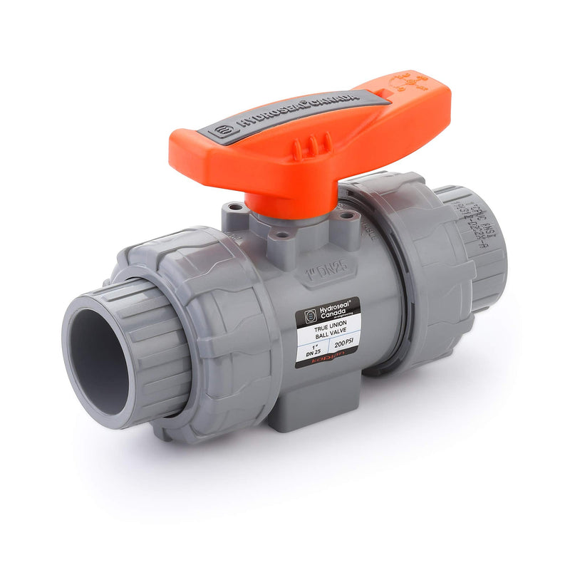 [Australia - AusPower] - HYDROSEAL Kaplan 1” CPVC True Union Ball Valve Socket with Full Port, ASTM F1970, EPDM O-Rings and Reversible PTFE Seats (1'') 1'' 