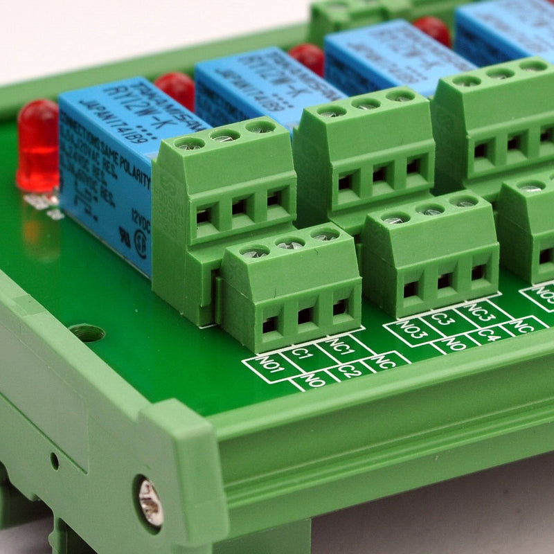 [Australia - AusPower] - Electronics-Salon DIN Rail Mount 8 DPDT Signal Relay Interface Module. (Operating Voltage: DC 12V) Operating Voltage: DC 12V 