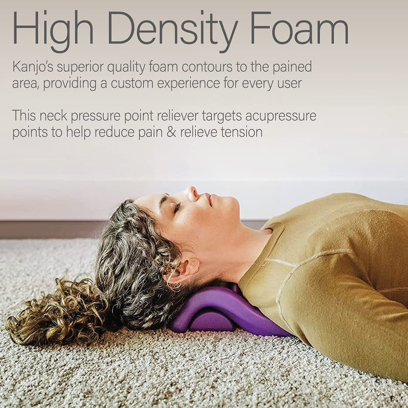 [Australia - AusPower] - Kanjo Neck Stretcher for Cervical Traction, Neck and Shoulder Relaxer, Neck Cervical Pillow with Acupressure Points for Pain Relief and Cervical Spine Alignment Flex Firm Neck Cushion 