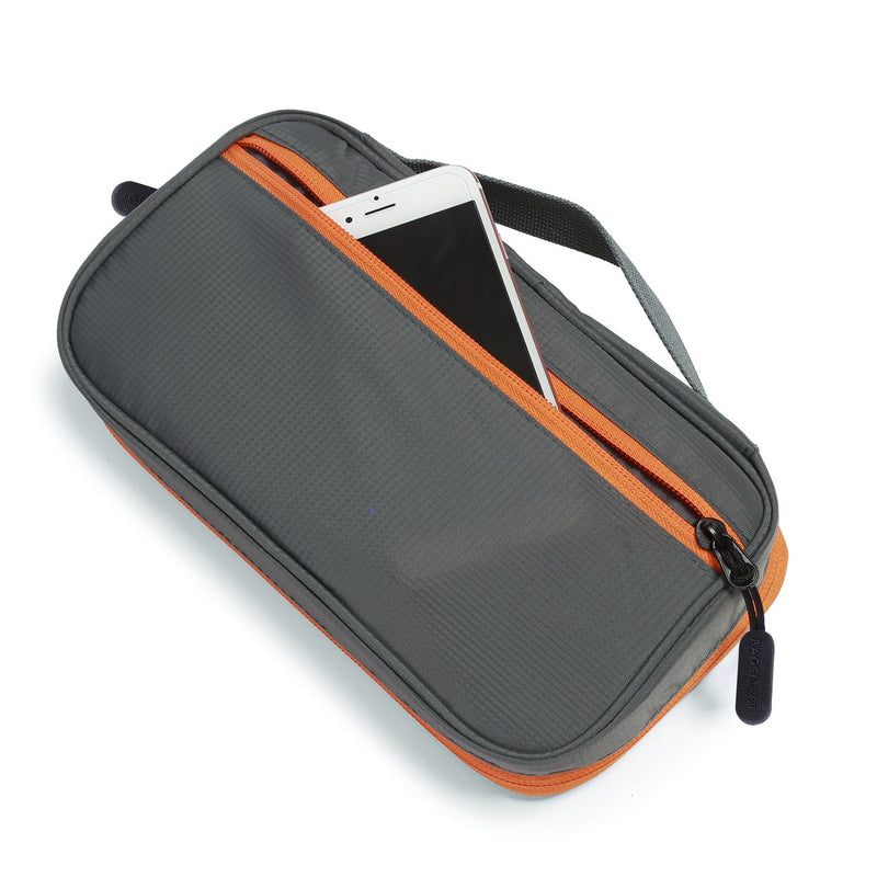 [Australia - AusPower] - BAGSMART Electronic Organizer Travel Cable Organizer Bag Portable Electronic Accessories Bag for Cable, USB, Grey Grey and Orange 
