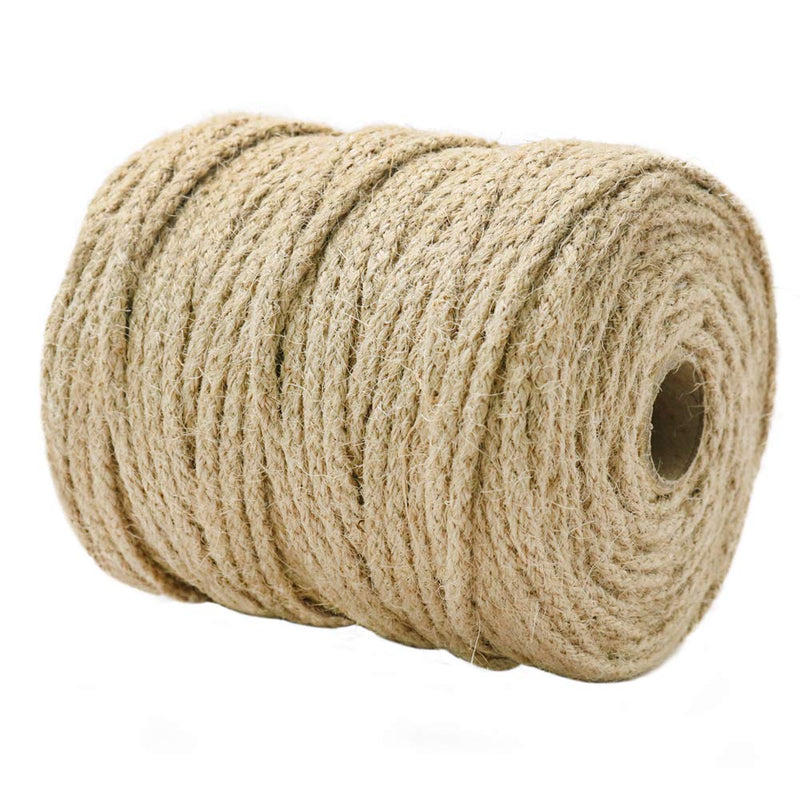 [Australia - AusPower] - Tenn Well Braided Jute Twine, 200Feet 3.5mm Wide Natural Jute Rope for Artworks and Crafts, Macrame Projects, Gardening Applications (8 Strands) 