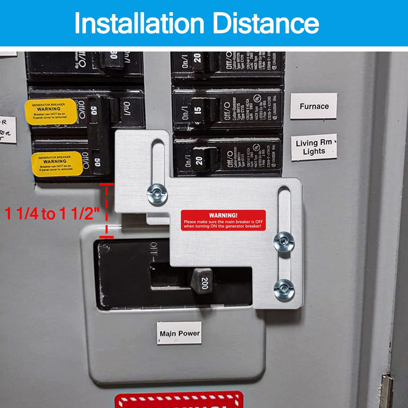 [Australia - AusPower] - ACANORA Generator Interlock Kit for Eaton/Cutler Hammer Challenger BR Series 150 and 200 Amp Panels, 1 1/4 to 1 1/2 Inches Spacing, Brushed Nickel 
