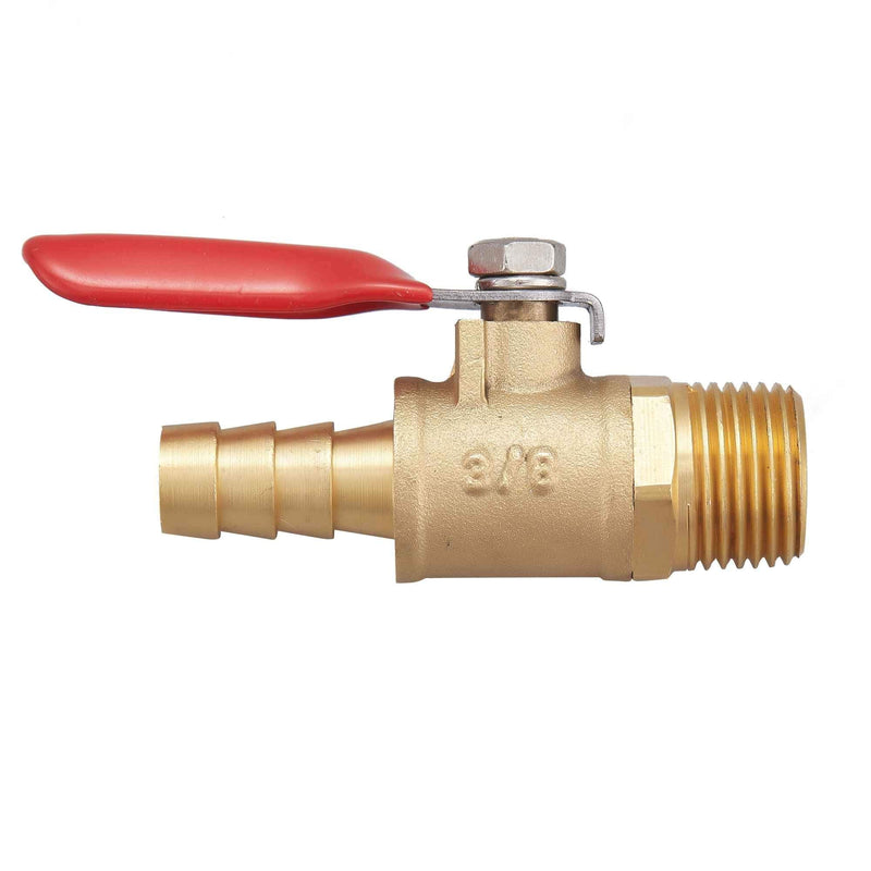 [Australia - AusPower] - Litorange 2 PCS Brass Water Mini Ball Valve Shut Off Switch, 3/8" NPT Male Thread x 3/8 INCH Hose Barb Pipe Tubing Fitting Coupler, 180 Degree Operation Handle 2PCS 3/8"Male x 3/8"Hose ID 