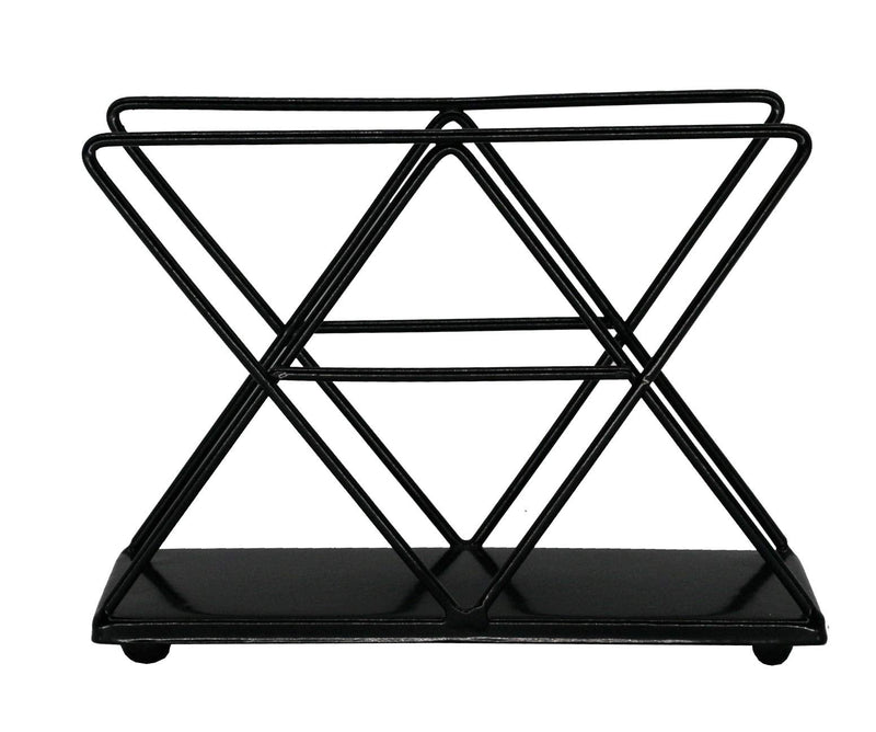 [Australia - AusPower] - OwlGift Black Modern Geometric Triangle Metal Wire Upright Napkin Holder One Size 