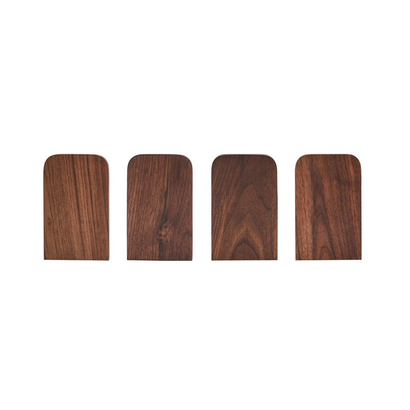 [Australia - AusPower] - Pandapark Wood Bookends,Pack of 1 Pair,Non-Skid,Black Walnut,Office Book Stand (Black Walnut-A) Black Walnut-a 