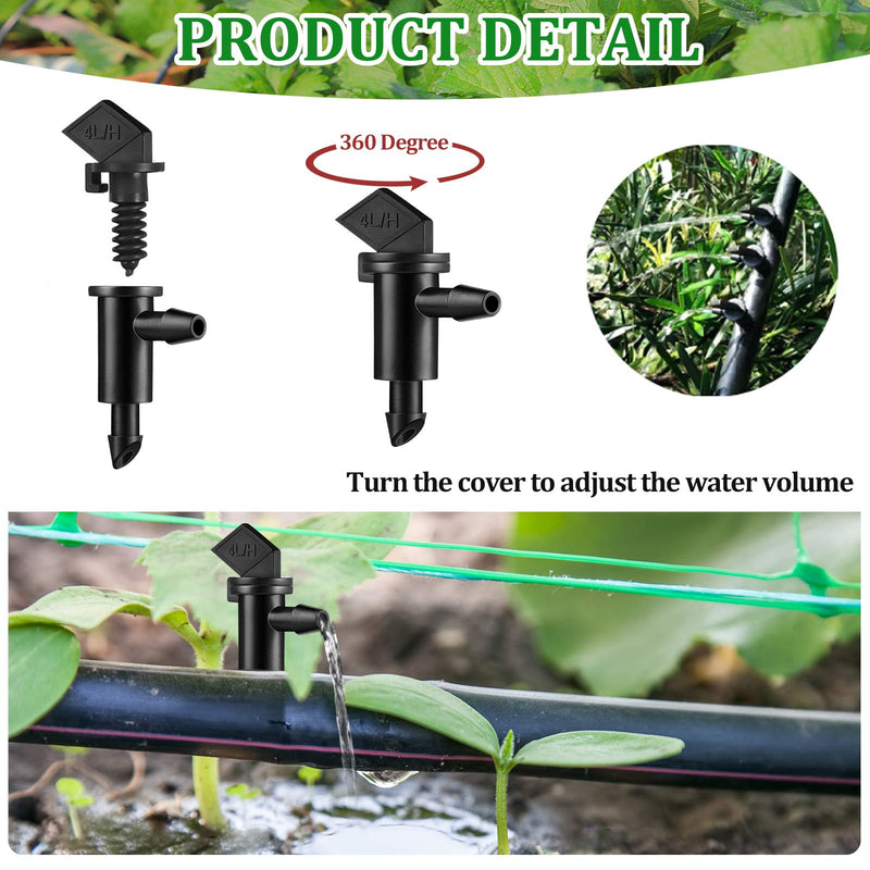 [Australia - AusPower] - 60 Pieces Irrigation Drip Emitter Garden Flag Irrigation Dripper, Trees and Shrubs (Black,1GPH) Black 1GPH 