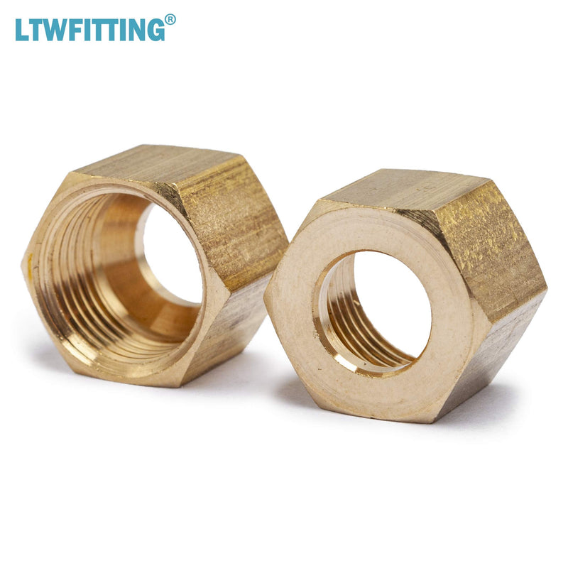 [Australia - AusPower] - LTWFITTING 5/16-Inch Brass Compression Sleeves Ferrule with 5/16-Inch Compression Nut, Brass Compression Fitting(Pack of 75) 