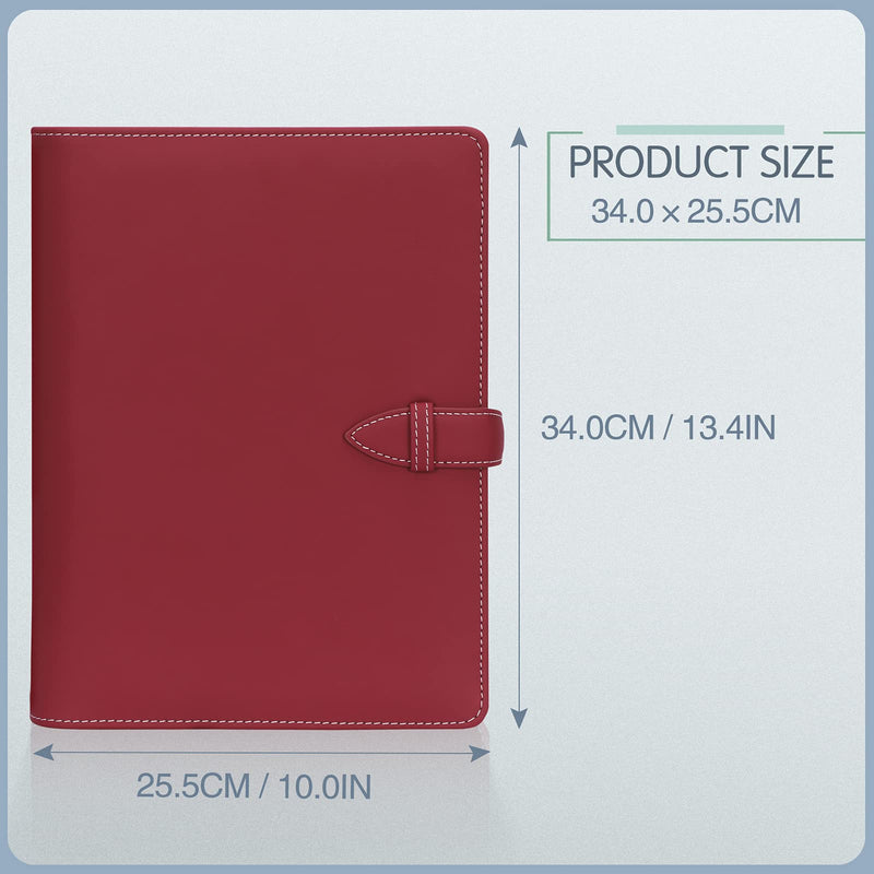 [Australia - AusPower] - Skycase A5 Binder,PU Leather A5 Binder,6 Ring Binder Planner Notebooks Portfolio with Document Sleeve/Card Holder/Pencil Holder for A5 Filler Paper for Business Office Supplies (No Paper),Wine Red 