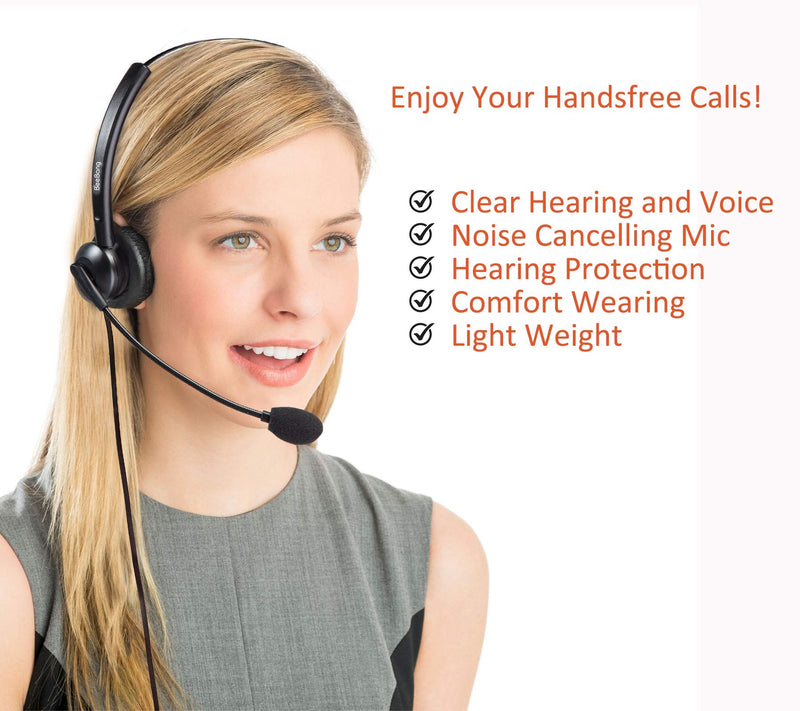 [Australia - AusPower] - Telephone Headset with Mic Mute & Volume Control for Cisco Phone, Call Center Headphone RJ9 Jack with Noise Cancelling Microphone for 6941 7841 7941 7942 7945 7960 7961 7962 7965 8845 8945 Monaural B308C 