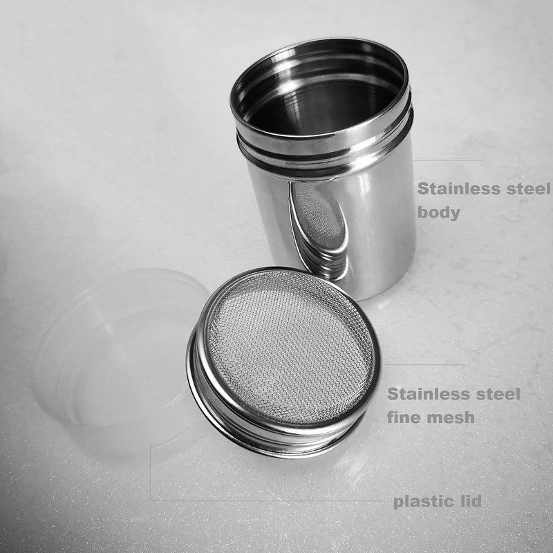 [Australia - AusPower] - 1 Pack Shaker Sifter Dispenser Duster Container Stainless Steel For Cinnamon Flour Powdered Sugar baking soda Cocoa Cornstarch ect. (Model-1) 1 