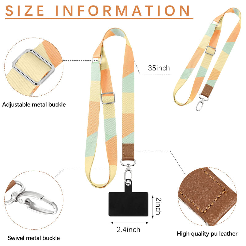 [Australia - AusPower] - 6 Pieces Phone Lanyards with 6 Pieces Patches, Cell Phone Lanyards, Cellphone Case Lanyards, Crossbody Lanyards for Cell Phone, Patch Phone Lanyards for Around the Neck Women Men Wallet Smartphone As Shown in the Pictures 