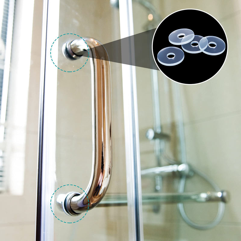 [Australia - AusPower] - 3/4 Inch Clear Vinyl Replacement Washer Flat Washer Gasket 1/16 Inch (2 mm) Thickness Washer Spacer for Glass Shower Door Handles/Towel Bars, 3/4 Inch Standoff Cap Assemblies (20 Pieces) 20 