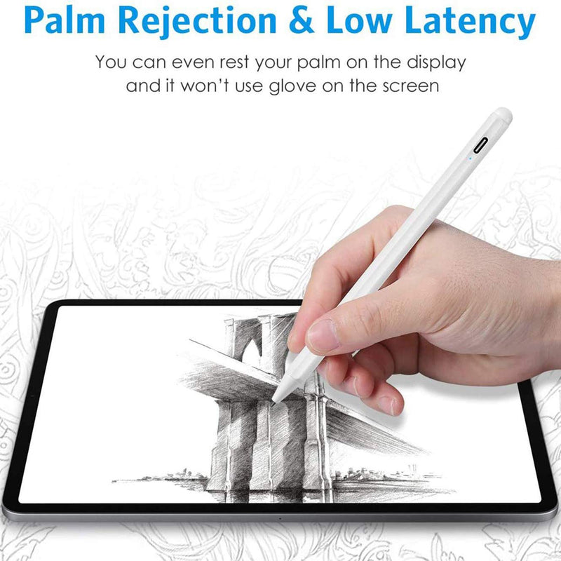 [Australia - AusPower] - Stylus Pen for iPad with Palm Rejection, Active Stylus for iPad Pen for Precise Writing/Drawing, Compatible with iPad Pro (11/12.9 Inch), iPad 6th/7th Gen, iPad Mini 5th Gen, iPad Air 3rd Gen White: Stylus Pen for iPad 