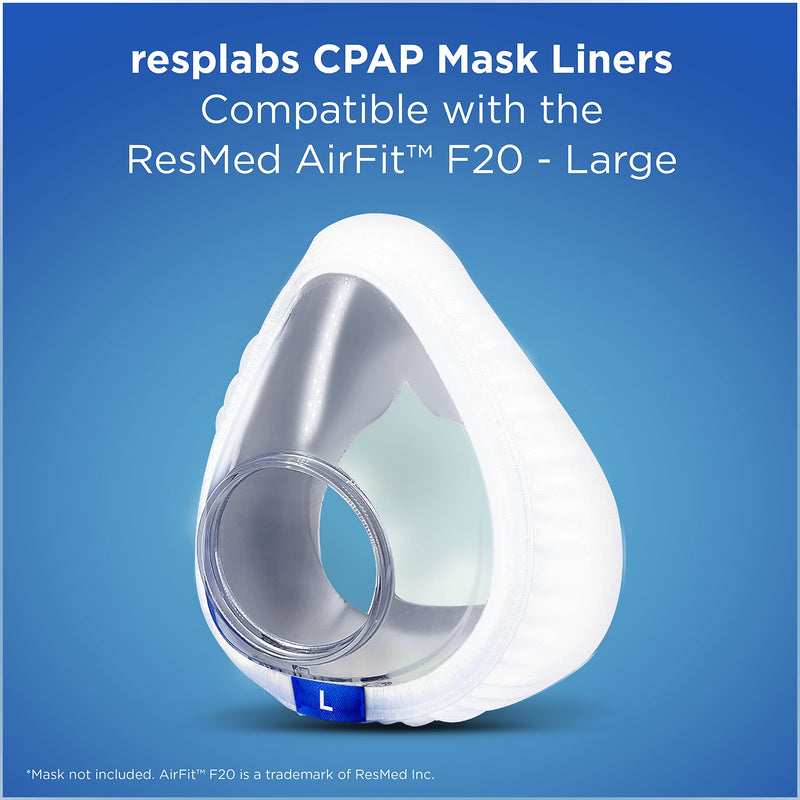 [Australia - AusPower] - resplabs CPAP Mask Liners - Compatible with ResMed AirFit F20 Masks, Large - Reusable, Washable Cushion Covers - 4 Liner Pack F20, Large - 4 Pack 