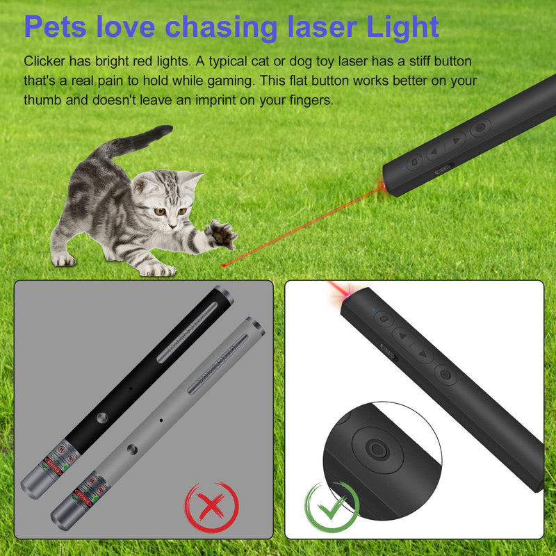 [Australia - AusPower] - Presentation Clicker for PowerPoint Presentations, RF 2.4GHz Wireless Presenter Remote PowerPoint Clicker with Laser Pointer for Pets, Mac/Windows/Slide Advancer/Classroom/Office/PPT/Computer Clickers 