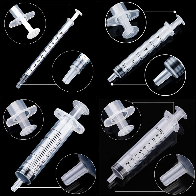 [Australia - AusPower] - 20 Packs Plastic Syringe with Measurement, Oral Liquids Measuring Syringes for Medicine Animal Pet Water Feeding Refilling (1 ml/ 3 ml/ 5 ml/ 10 ml) 