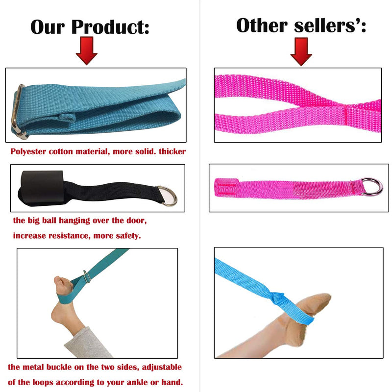 [Australia - AusPower] - Price Xes Adjustable Leg Stretcher Lengthen Ballet Stretch Band - Easy Install on Door Flexibility Stretching Leg Strap Great Cheer Dance Gymnastics Trainer Stretching Equipment Taekwondo Training 