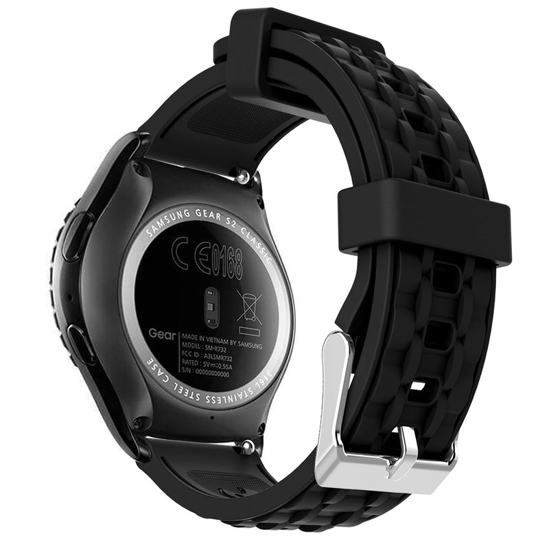 [Australia - AusPower] - Gear S2 Classic Bands, Gear Sport Band Silicone Strap Quick Release for Samsung Gear S2 Classic(SM-R732 & SM-R735) & for Samsung Gear Sport(SM-R600) Smart Watch (NOT for Gear S2)(Black) 