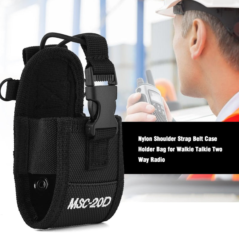 [Australia - AusPower] - Bewinner Holder Bag for Rad , Portable Radio Case Holder for Outdoor Sports Nylon Shoulder Strap Belt Case Holder Bag Pouch for Walkie Talkie 2-Way Radio Holster 