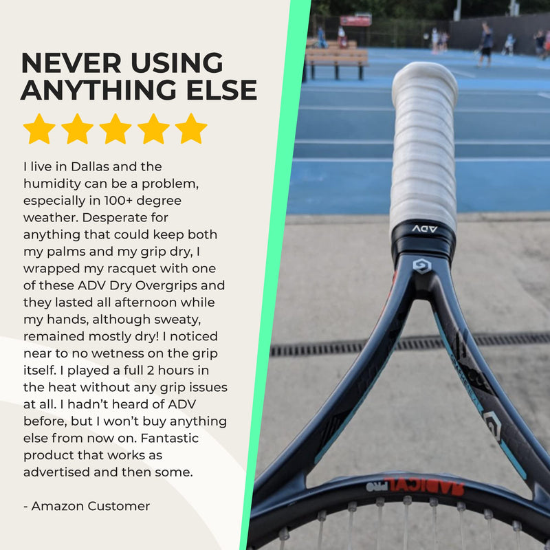 [Australia - AusPower] - ADV FeltTac Dry Tennis Overgrips, 12 or 30 Pack, Pro Grip Tape That Stays Dry & Absorbs Sweat with Velvety Comfort, Overgrip for Tennis Racquet 12 Pack Blue 