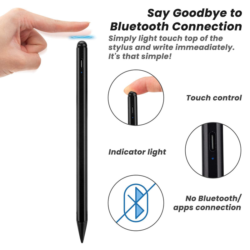 [Australia - AusPower] - 2021 iPad Mini 6 10.2" Stylus Pencil,1.5mm Fine Tip Stylus Pen Palm Rejection Compatible with Apple Pencil 2nd Generation for iPad Mini 6 10.2" Drawing/Writing Stylus,Black 