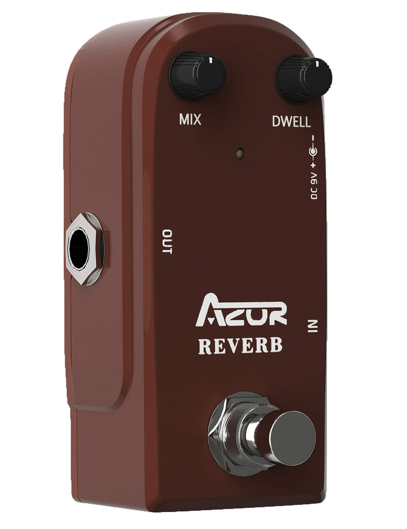 [Australia - AusPower] - AZOR AP311 Spring Reverb Guitar Effect Pedal with True Bypass Aluminium alloy case Brown Reveb 