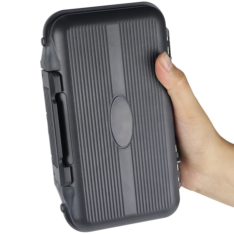[Australia - AusPower] - KEESHINE Upgraded Small Fishing Lure Box, Small Bait Storage Case Fishing Tackle Storage Trays Accessory Boxes Thicker Plastic Hooks Organizer for Vest Casting Fly Fishing Pocket Size Dark Gray (Size: 8.07”L x 4.72”W x 1.97'' H) 