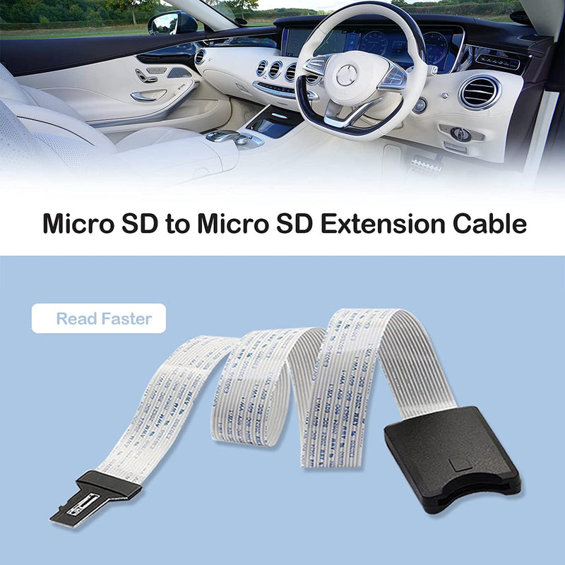 [Australia - AusPower] - ASHATA Micro SD to Micro SD Card Extension Cable Adapter Flexible Extender with Case, TF to TF Extender Cable for 3D Printer/Car/GPS/Camera/DVD/DVR/LED Display Board (48 cm) 48CM 