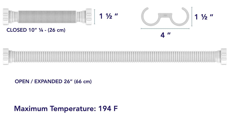 [Australia - AusPower] - EasyDrain Ref. 510 Expandable & Flexible 1-1/2" P-trap 