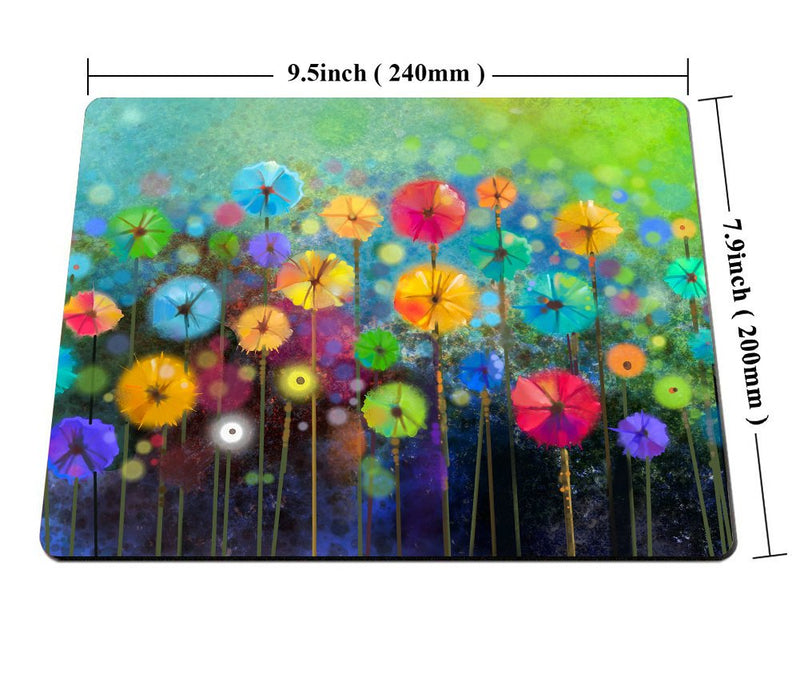 [Australia - AusPower] - Smooffly Watercolor Nature Landscape Floral Mouse Pad, Blossom Plants Herbs Garden Scene Colorful Spring Petal Flowers Personalized Mouse Pads SM-26 