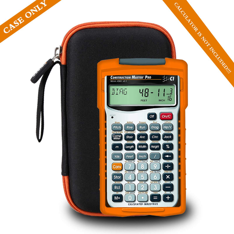 [Australia - AusPower] - Aproca Hard Storage Travel Case, for Calculated Industries 4080 4065 Construction Master Pro Calculator Black-orange zipper 