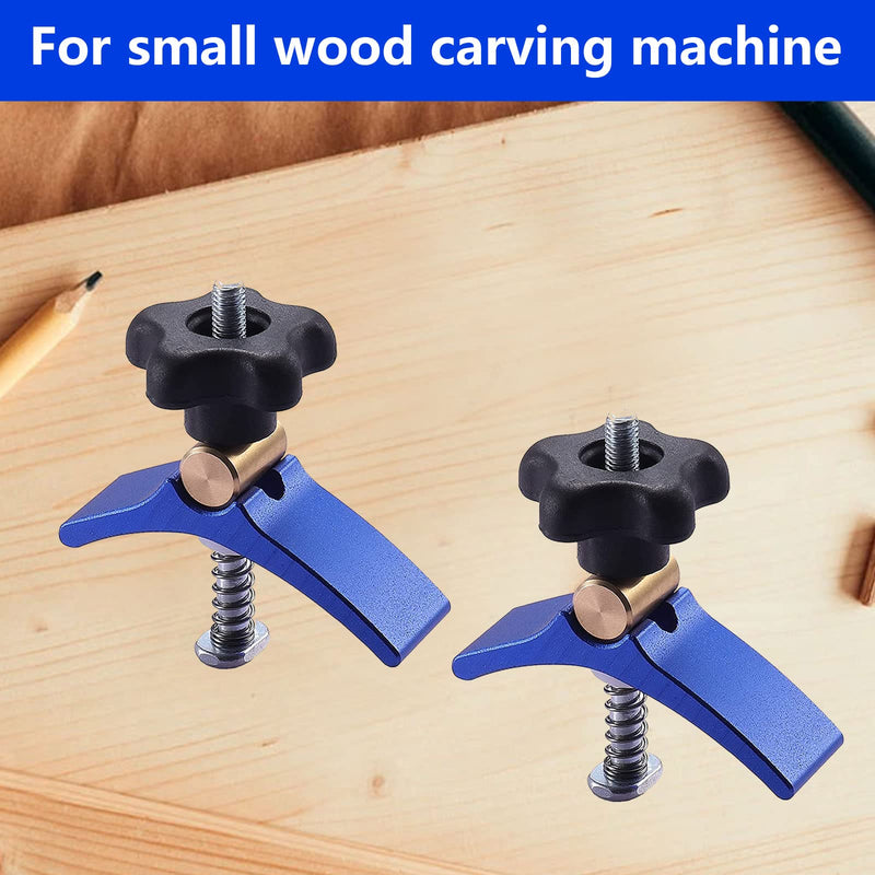 [Australia - AusPower] - T-Track Mini Hold Down Clamp Kit, 2Pcs Aluminum Alloy M6 T-Slot Hold Down Clamp, CNC Router Clamps for Woodworking and Metalworking-3.2"Lx1"Wx2.7"H 