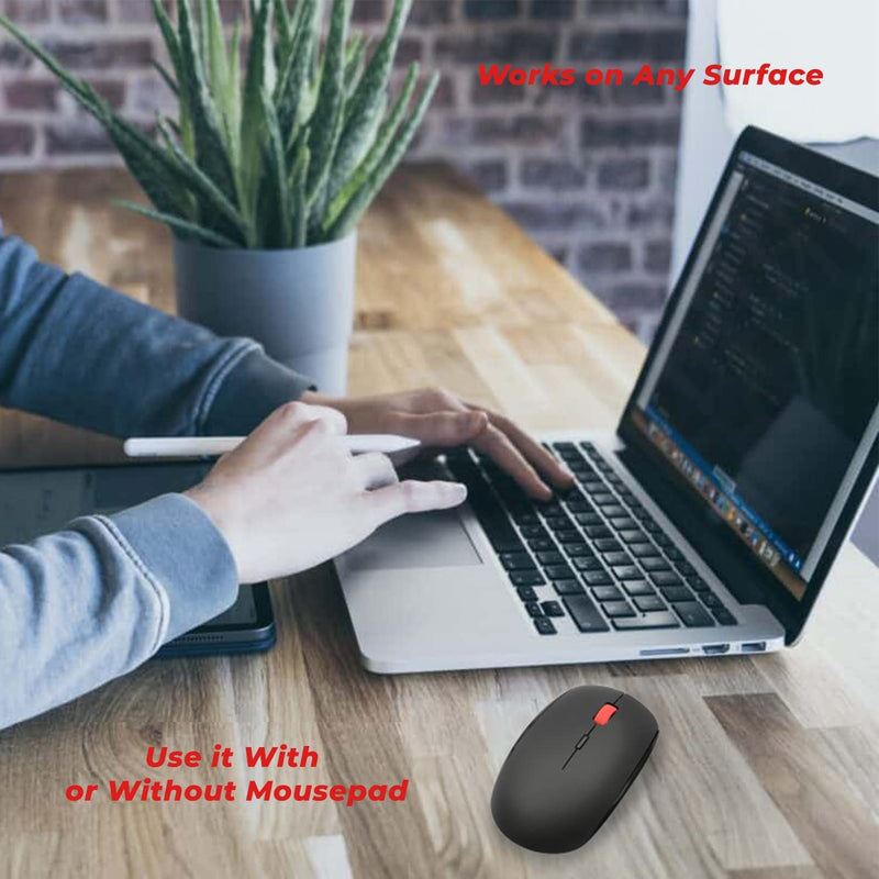 [Australia - AusPower] - alla Wireless Laptop Mouse for pc Computer chromebook - Cordless Portable USB Receiver Mini mice for School Office Home Daily Usage - Black with Carry Pouch 