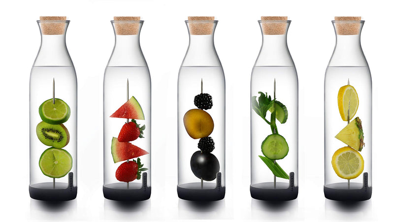 [Australia - AusPower] - VAGNBYS Water Infuser Carafe - Fruit, Herb, and Vegetable Infusion Serving Bottle - Glass Pitcher Vessel for Flavored Infused Water (950 ml) 