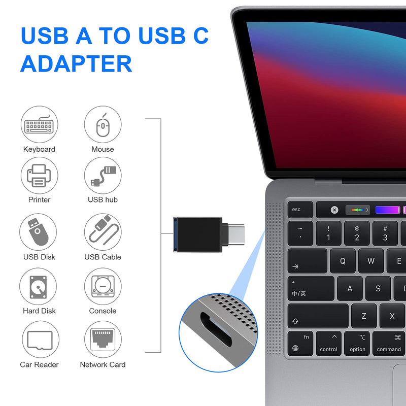 [Australia - AusPower] - USB A to USB C ,Type C Female to USB Male ,Type C Male to Type C Female ,Type C to USB B Lightning Female to Type c Compatible iPad, Samsung Galaxy,Laptop 