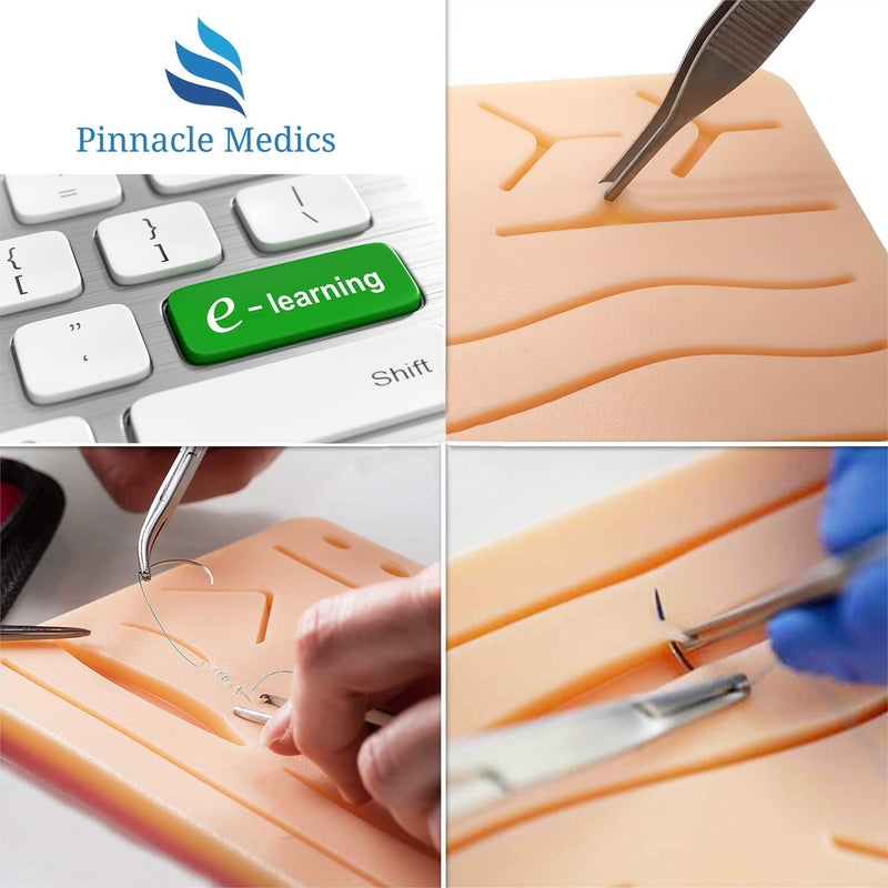 [Australia - AusPower] - Suture Kit | Suture Practice Kit for Medical Students | Suture Pad and Tool Kit | 24 Mixed Sutures Thread with Needle | Medical, Nursing, and Vet Student Suture Training | Step by Step Video Tutorial 
