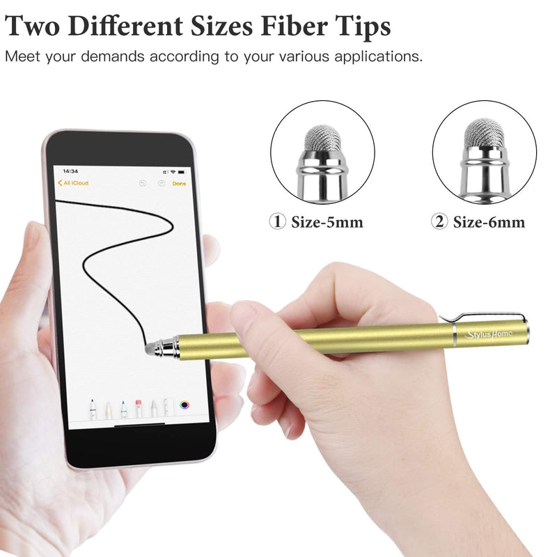[Australia - AusPower] - StylusHome Stylus Pens for Touch Screens(6 Pcs),Sensitivity 2 in 1 Fiber Tips Capacitive Stylus with 12 Extra Replaceable Tips for iPad iPhone Tablets Samsung Galaxy All Universal Touch Screen Devices 