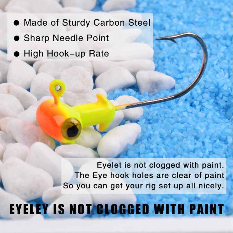 [Australia - AusPower] - Fishing Jig Heads Fishing Hooks Football Jig Heads Kit Fishing Accessories for Bass Crappie Trout Walleye Panfish 1/8oz 3/16oz 1/4oz 1/4oz - 25pcs 