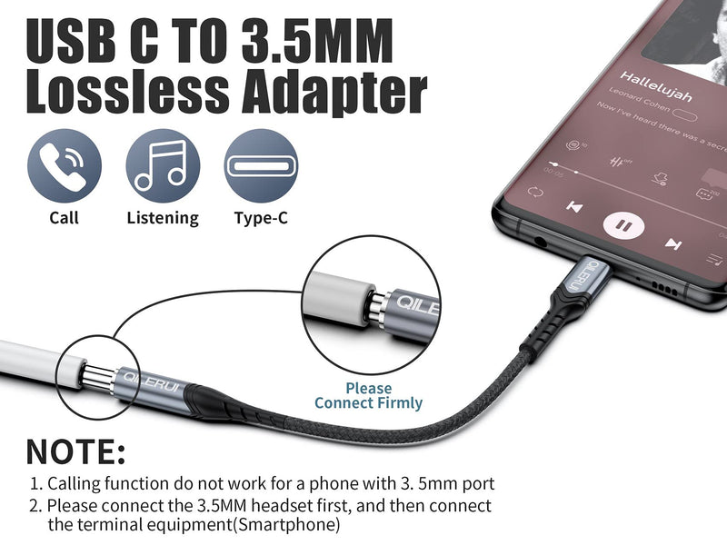 [Australia - AusPower] - USB C to 3.5mm Adapter Headphone Jack Adapter Type C to Aux Audio Dongle Cable Cord Compatible with Samsung S21 S20 Ultra S20+ Note 20 10 S10 S9 Plus Google Pixel 5 4 3 XL iPad Pro (Black) Black 
