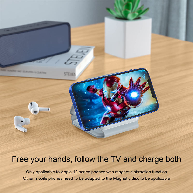 [Australia - AusPower] - DLON 3 in 1 Wireless Charger, Fast Charging Station, Foldable Magnetic Charging Pad, Portable Wireless Charger, Compatible with iPhone 13/12/11/SE, Apple Airpods, Apple Watch, Samsung Galaxy 
