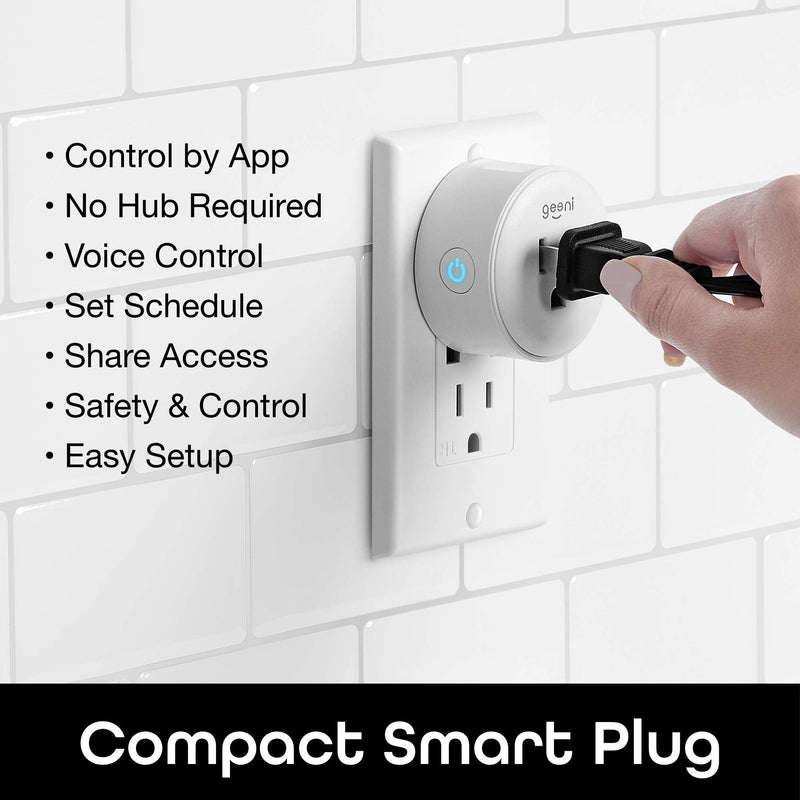 [Australia - AusPower] - Geeni DOT Smart Wi-Fi Outlet Plug, White, (2 Pack)  No Hub Required  Works with Amazon Alexa and Google Assistant, Requires 2.4 GHz Wi-Fi Smart Dot Wi-Fi Plug - 2 Pack 