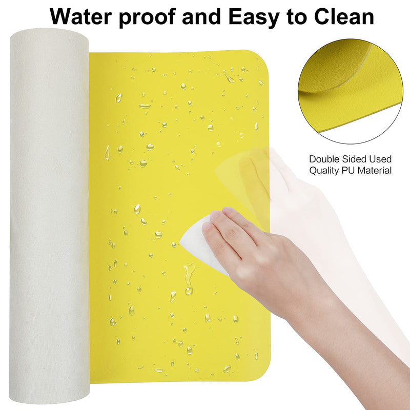 [Australia - AusPower] - Large Mouse Pad, Keyboard Pad，Desk Mat, Desktop Home Office Cute Decor Big Extended Laptop Protector Computer Accessories Pretty Waterproof PU Leather Mousepad 30"x 14"(Leather-Lemon) 