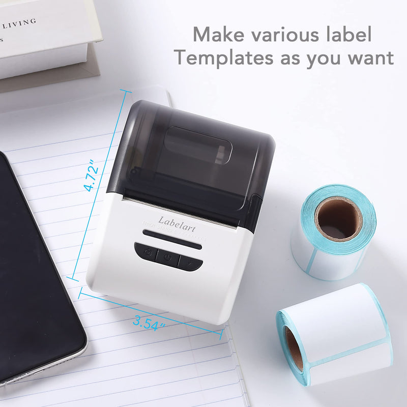 [Australia - AusPower] - Label Maker Bluetooth Wireless for Mobile Andriod iOS System Portable Thermal Lable Printer Small 2inch with 1 Pack 40x30mm 200 Labels Labelart 001 