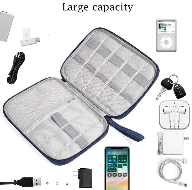 [Australia - AusPower] - Electronics Accessories Case, Durable Small Electronics Accessories Storage Bag for Various USB, Cables, Hard Drive, Phone, Cords and Power Travel Gadget Carry Bag, Grey 