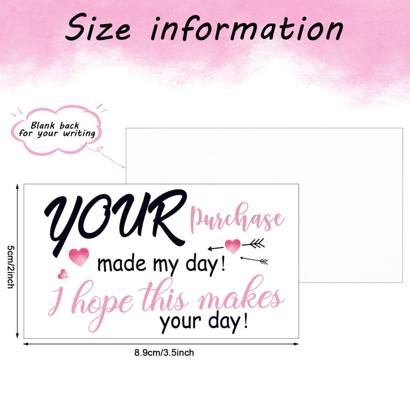 [Australia - AusPower] - 200 Pieces Thank You for Supporting My Business Cards Your Purchase Made My Day Business Cards Greeting Note Card Postcards Small Online Business Package Insert, 2 x 3.5 Inch 
