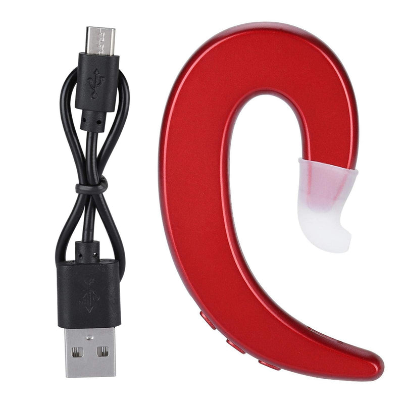 [Australia - AusPower] - Demeras Bluetooth Wireless Ear Hook Anti-Sweat Light Weight Painless Earphone Headset for Business Office Driving (red) Red 
